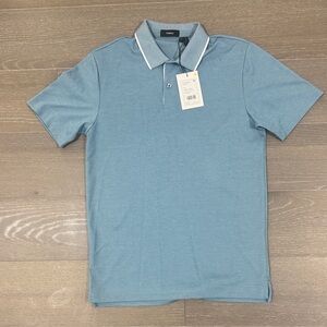 Theory Men's Sky Blue Polo with White Trim
